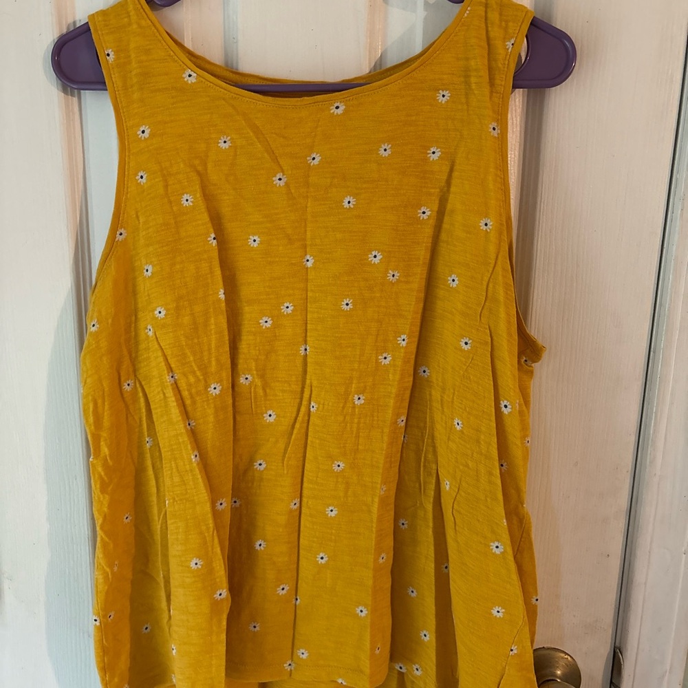 Old Navy Yellow Floral Tank Top